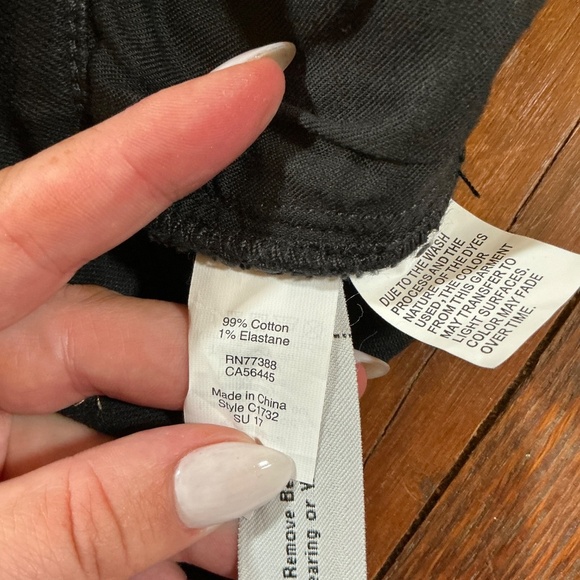 Madewell High Rise Black Denim Shorts Raw Hem | Size 31 - Picture 3 of 7